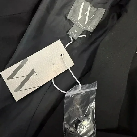 NWT Worthington Sz M Black Blazer Jacket Long Sleeve Formal Career - Picture 4 of 9